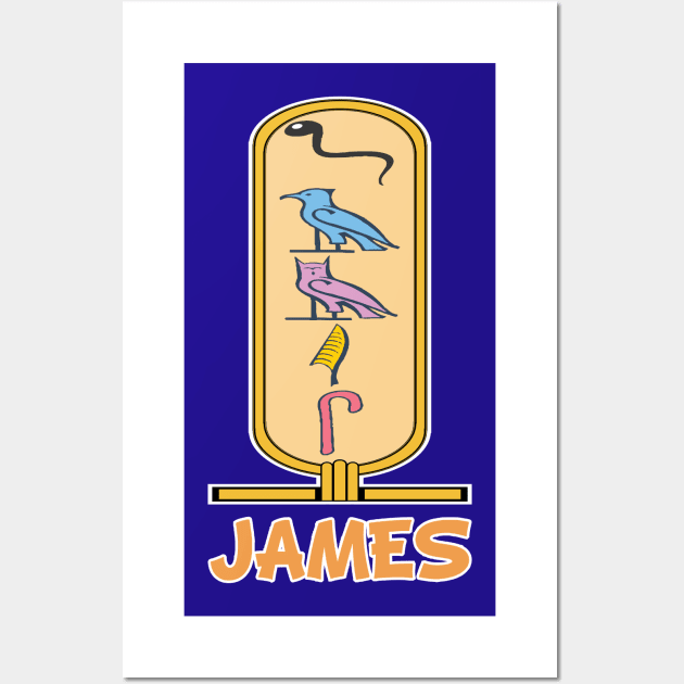 JAMES-American names in hieroglyphic letters-James, name in a Pharaonic Khartouch-Hieroglyphic pharaonic names Wall Art by egygraphics
